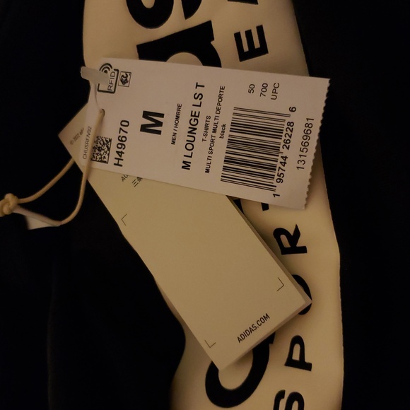 💥BUY 2 GET 1 FREE ADIDAS Lounge Long Sleeve Tee in Black, Men's M & L, $45.00 - Picture 3 of 5